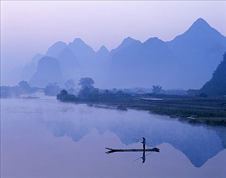 漓江,特色,景色,河,黎明,桂林,广西