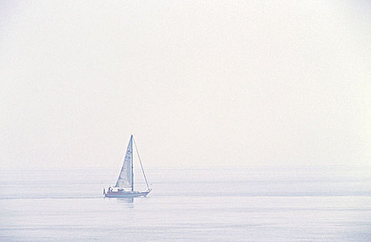 帆船,模糊,海洋