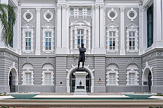 雕塑,正面,维多利亚,剧院,音乐厅,殖民地,地区,新加坡,亚洲