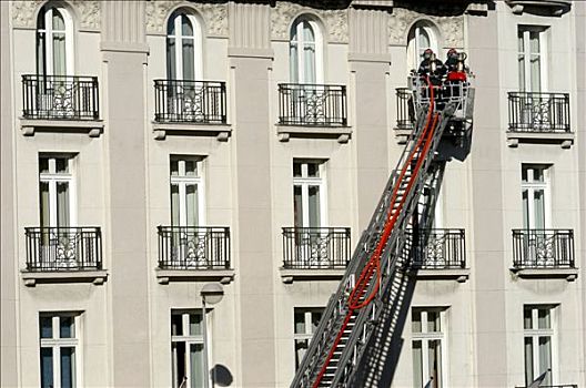 南特,法国,火灾,酒店,消防员