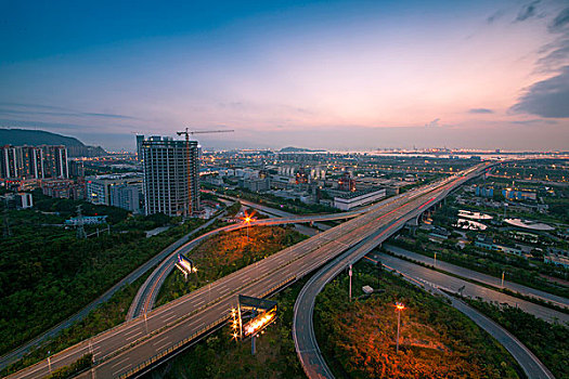 中国广东深圳前海粤港澳大湾区城市夜景