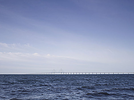 海景,桥,背景,瑞典