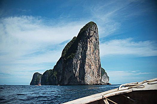 悬崖,上升,海洋,一个,岛屿,围绕,皮皮岛,安达曼海,泰国