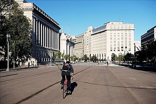 人,骑自行车,街上,华盛顿特区,美国