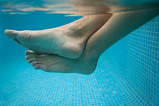男人,腿,水中,水下视角