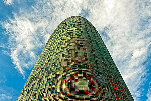 现代,摩天大楼,巴塞罗那,设计,建筑师,加泰罗尼亚,西班牙,欧洲