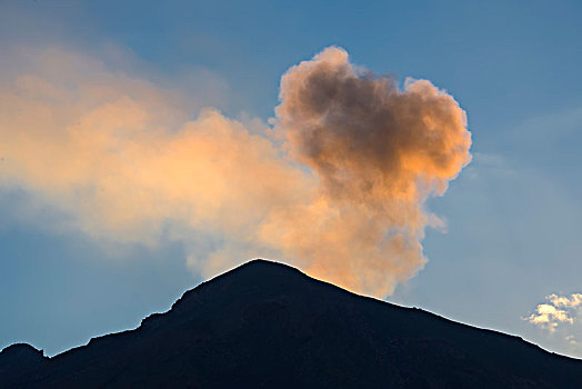 火山,喷发,埃奥利群岛,意大利,欧洲
