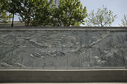 天津海河景观壁雕