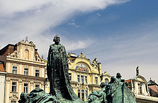 捷克共和国,布拉格,老城广场,旧城广场,雕塑