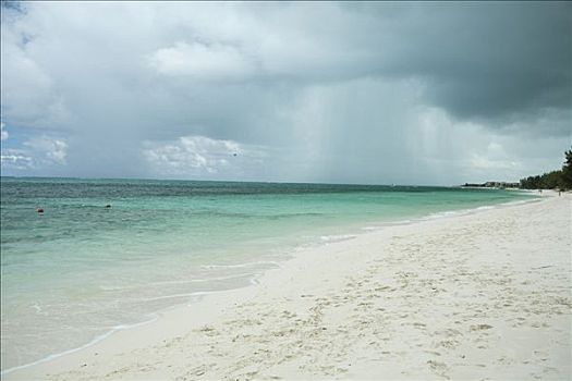 暴风雨,上方,海滩,特克斯和凯科斯群岛