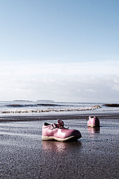 粉色,凉鞋,沙滩