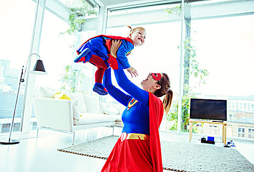 超人,玩,婴儿,客厅