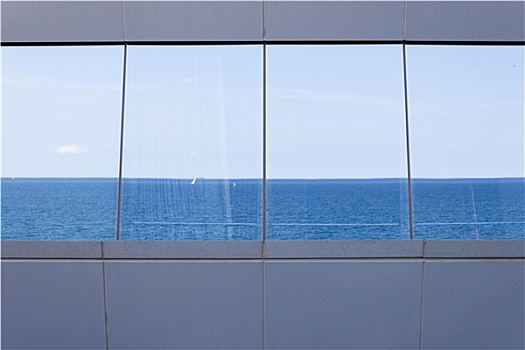 海洋,反射,窗户