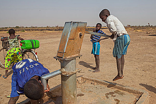 布基纳法索,靠近,瓦加杜古,男孩,水,孩子,饮用水