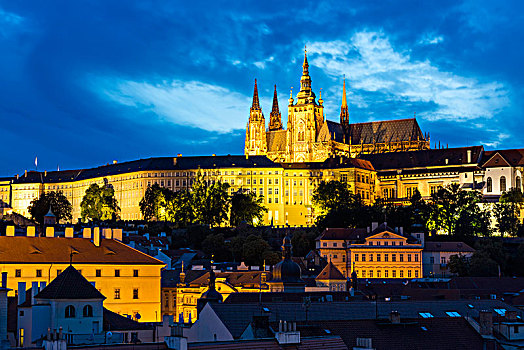 风景,俯视,历史,中心,城堡,布拉格,捷克共和国,欧洲