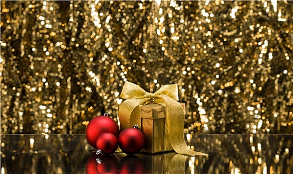 金色,礼物,圣诞树,小玩意