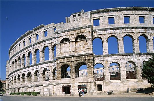 罗马,圆形剧场,普拉,伊斯特利亚,区域,克罗地亚