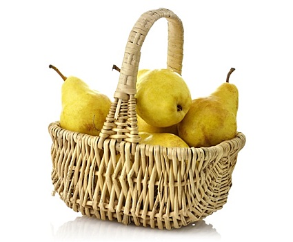 黄色,梨,篮子