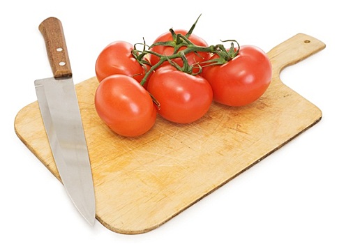 红色,西红柿,战刀,案板