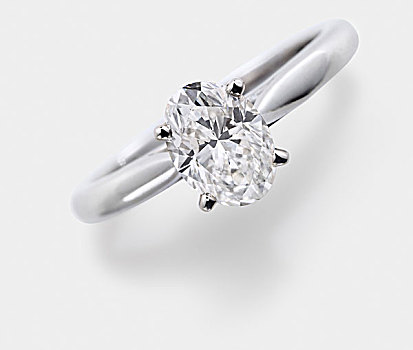 椭圆,切削,钻石,订婚戒指