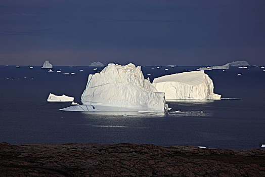 格陵兰,东方,冰山,沿岸,风景