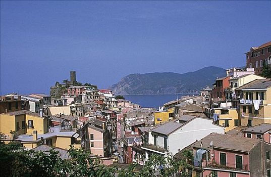 沿岸城镇,建筑,维纳扎,五渔村,利古里亚,意大利,欧洲