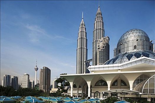 马来西亚,吉隆坡,双子塔,清真寺