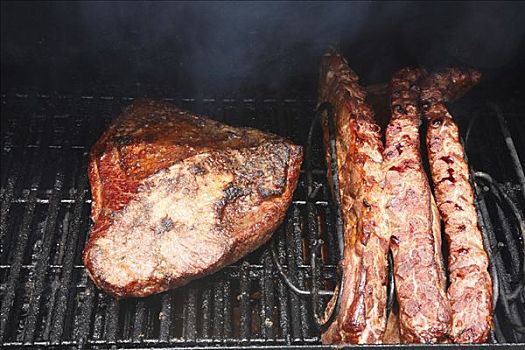 特写,肉,烧烤