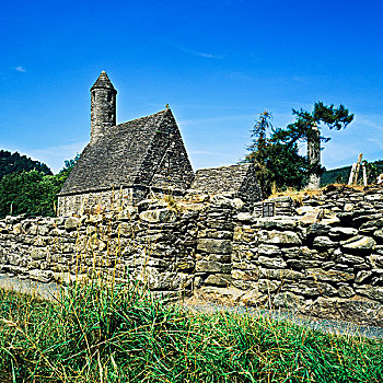 教堂,11世纪,格兰达洛,威克洛郡,爱尔兰