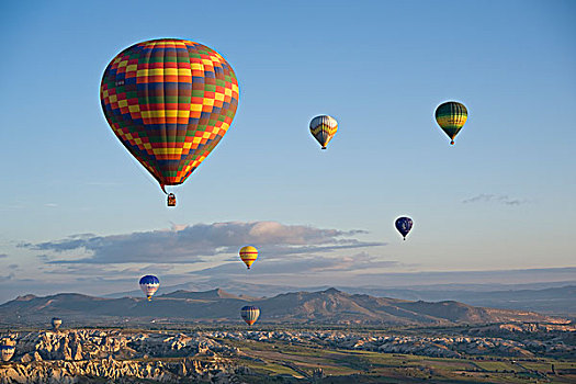 热气球,黎明,卡帕多西亚,土耳其