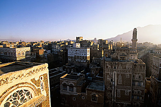 也门,俯视,城镇