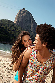 海滩,夫妻,里约热内卢,巴西