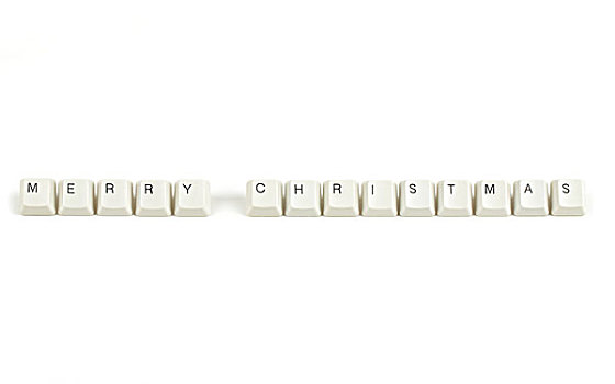 圣诞快乐,散开,键盘按键,白色背景