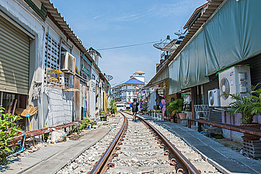泰国曼谷美功铁道市场