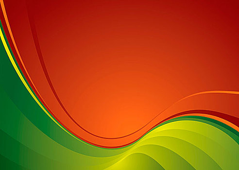 对比,红色,绿色,彩色,波状,抽象,背景