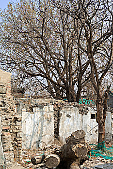 北京胡同改造拆除的老屋