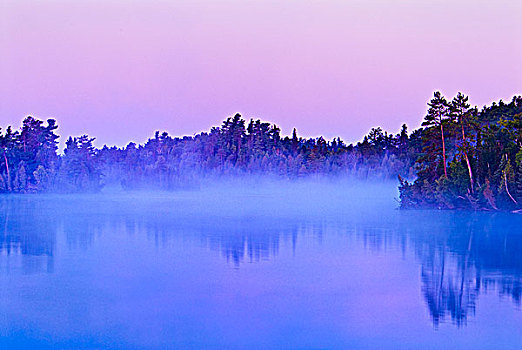 薄雾,上升,湖,泰马加密,省立公园,安大略省