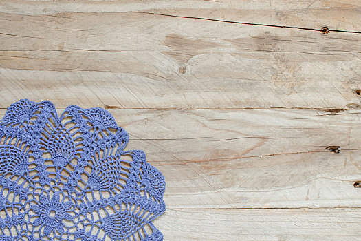 蓝色,编织品,装饰垫布,老,木桌子