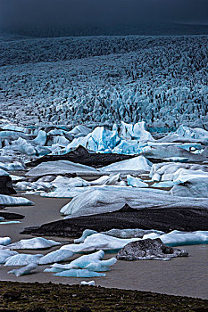 冰川冰,湖,冰河,冰岛