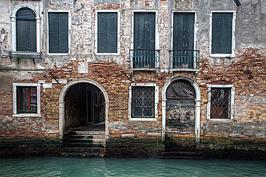 窗户,门,大运河,威尼斯,意大利