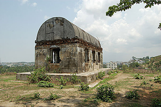 荒芜,建筑,山,上面,城市,房子,地震,测量,办公室,孟加拉,五月,2006年