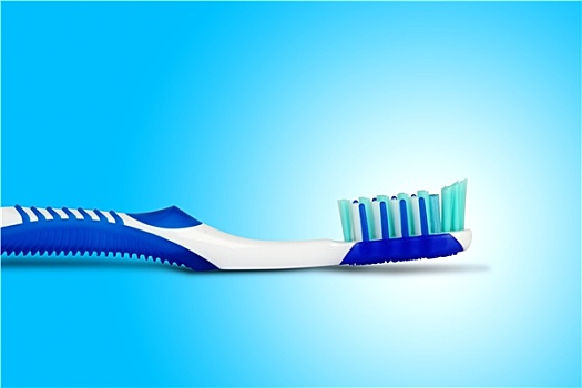 牙刷,蓝色背景