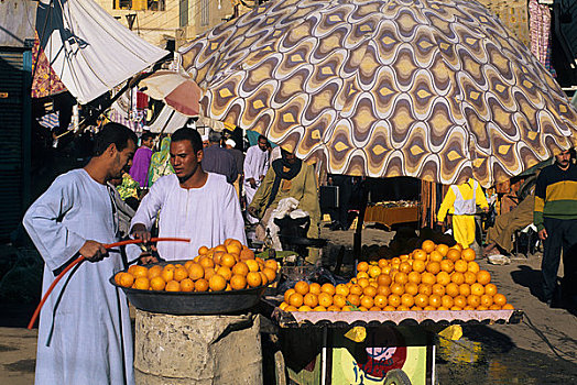 埃及,阿斯旺,街景,集市,橘子