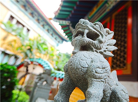 中国,传统,龙,雕塑