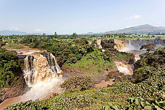 瀑布,蓝色,尼罗河,埃塞俄比亚