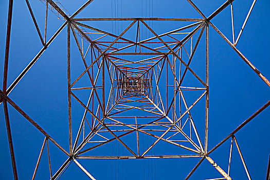 电,输电塔,下面,蒙特利尔,魁北克,加拿大