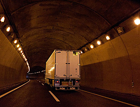 卡车,公路,隧道,靠近,西班牙