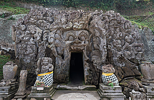 圣所,大象,洞穴,果阿,石刻,印度教,神,乌布,巴厘岛,印度尼西亚,亚洲