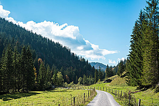 山景,高山,小屋,山谷,巴伐利亚,德国,欧洲