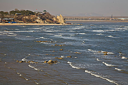 大海,海浪,礁石,潮水,动荡,潮汐,北戴河